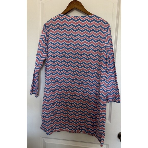 Vineyard Vines Cover Up Large Tunic Dress Embroidered Long Sleeve Cruise Resort - Picture 3 of 10